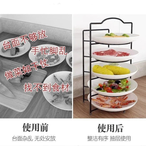 Kitchen Preparation Multi-layer Rack, Multi-function Side Dish Storage Rack