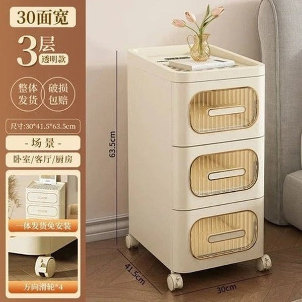 Slim Rolling Storage Cabinet | Japanese-Inspired Gap Organizer for Bedroom, Kitchen &amp; Bathroom