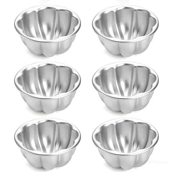 6-Pack Aluminum Alloy Nonstick Baking Molds for Pudding, Jelly & More