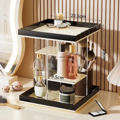 Acrylic Cosmetic Organizer Box, Rotatable Bathroom Storage Rack