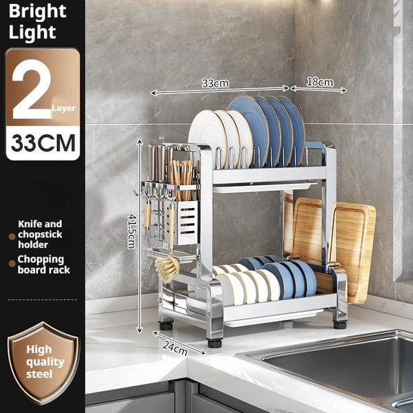 3-Tier Kitchen Dish Drying Rack with Utensil Holder