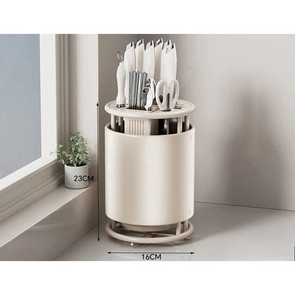 Rotating Knife Holder, Shelf, Kitchen Countertop Chopstick Cage, Knife Holder