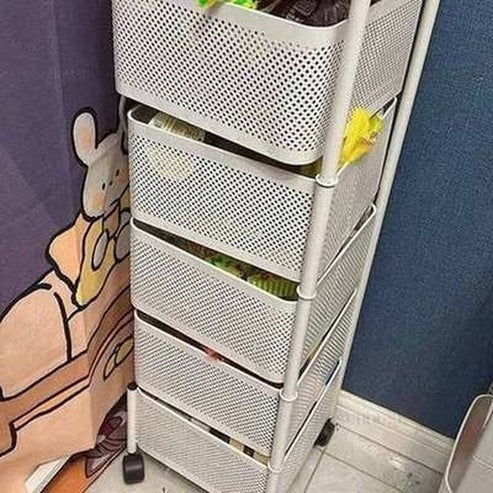 Multipurpose Rotating Kitchen Trolley with Wheels