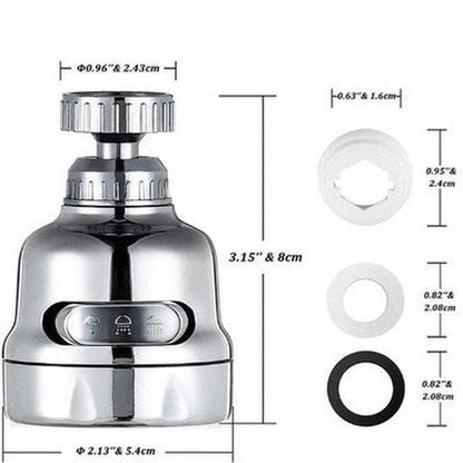 Kitchen Faucet Adapter 3 Modes Faucet Splash Filter Nozzle Bathroom Water Saving Bubble Home Faucet Extender 360° Rotatable Diffuser. Type: Faucet Aerators.
