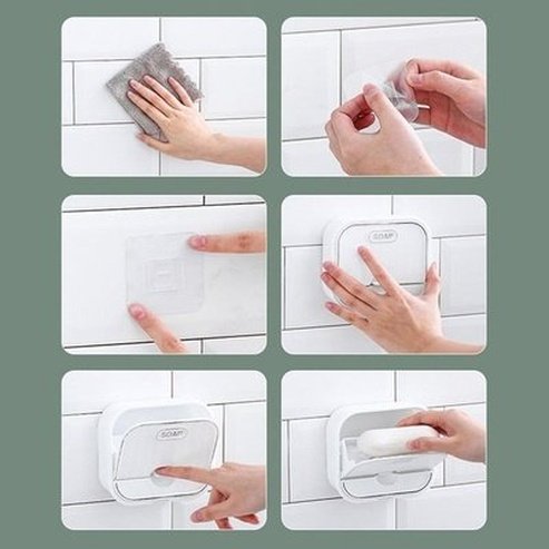 Wall-mounted Drain Soap Box Creative Flip-top Type Soap Boxes Multifunctional Drawer Soap Dish Rack. Bathroom Accessories. Type: Soap Dishes & Holders.