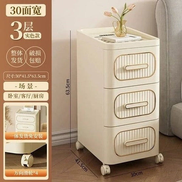 Slim Rolling Storage Cabinet | Japanese-Inspired Gap Organizer for Bedroom, Kitchen &amp; Bathroom