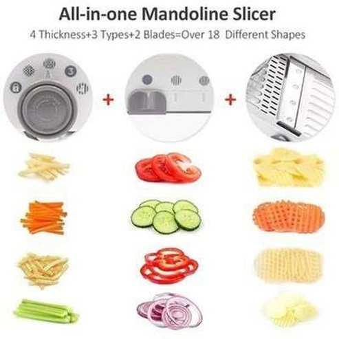 18 Types Adjustable Mandoline Slicer Stainless Steel
