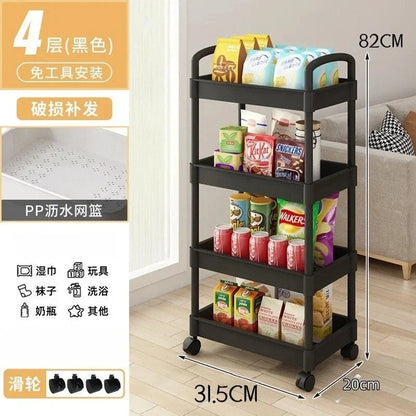 Multi-Layer Trolley Rack, Trolley Organizer, Mobile Bathroom Storage