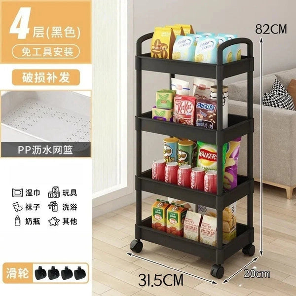 Multi-Layer Trolley Rack, Trolley Organizer, Mobile Bathroom Storage