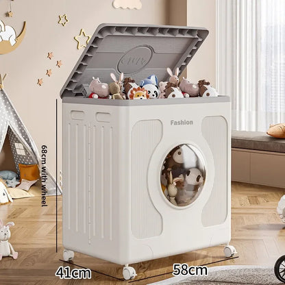 Folding Storage Box With Lid, Multifunction Toys Books Organizer