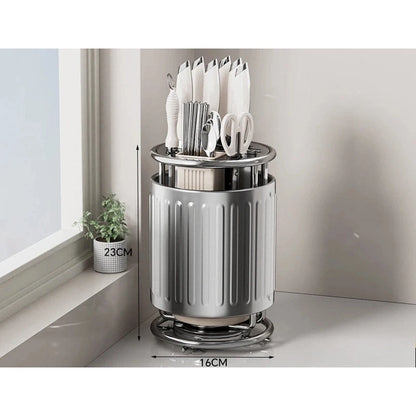 Rotating Knife Holder, Shelf, Kitchen Countertop Chopstick Cage, Knife Holder