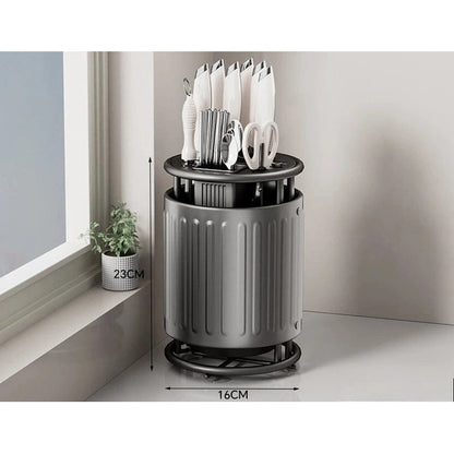 Rotating Knife Holder, Shelf, Kitchen Countertop Chopstick Cage, Knife Holder