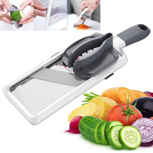 Safe Mandoline Food Slicer, Comfort Grip Mandolin, French Fry Cutter,