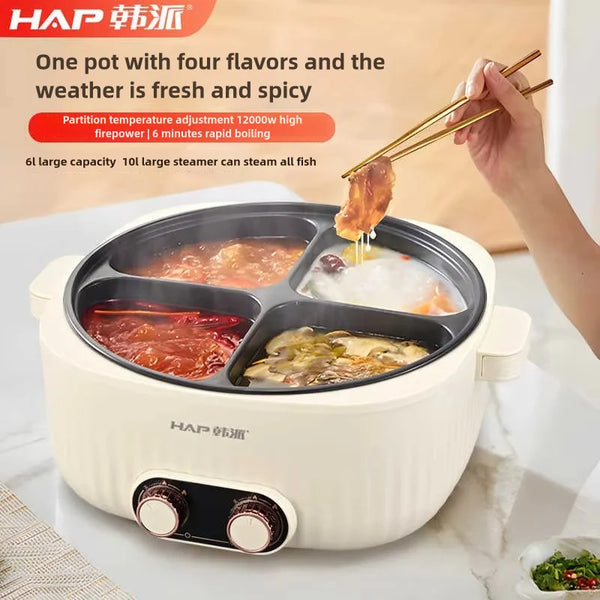 Mandarin Ducks Electric Hot Pot – Four Palace Grid Household Steaming