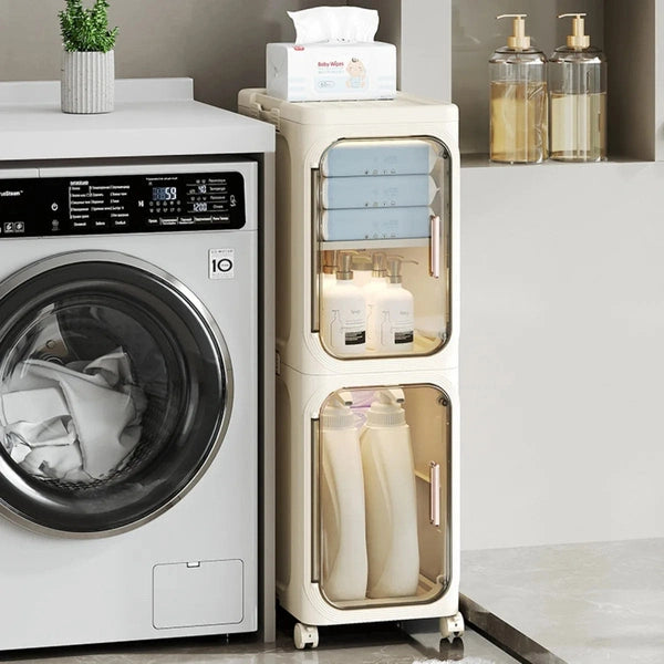 Movable Multilayer PP Rolling Cart Storage Organizer, Storage Rack Cart Shelf