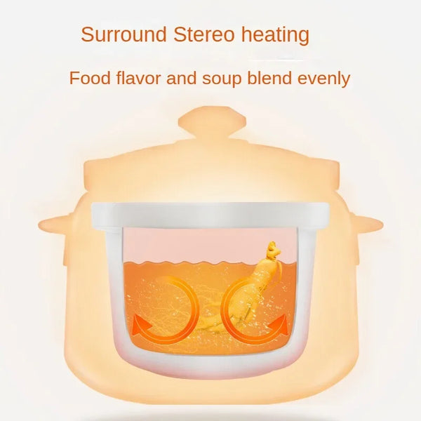 3L Electric Stewpot with Ceramic White Porcelain Inner Pot