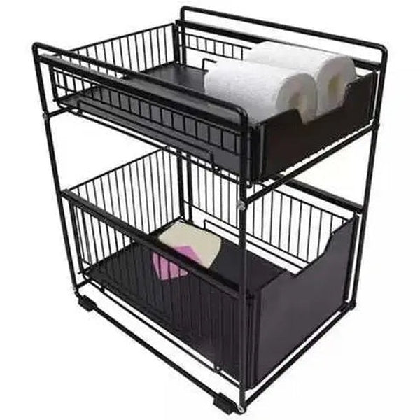 Sliding Storage Drawer 2 Tier Multifunctional Basket