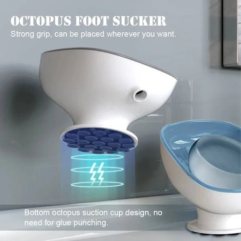 Super Suction Portable Self-Draining Soap Dish for Bathroom