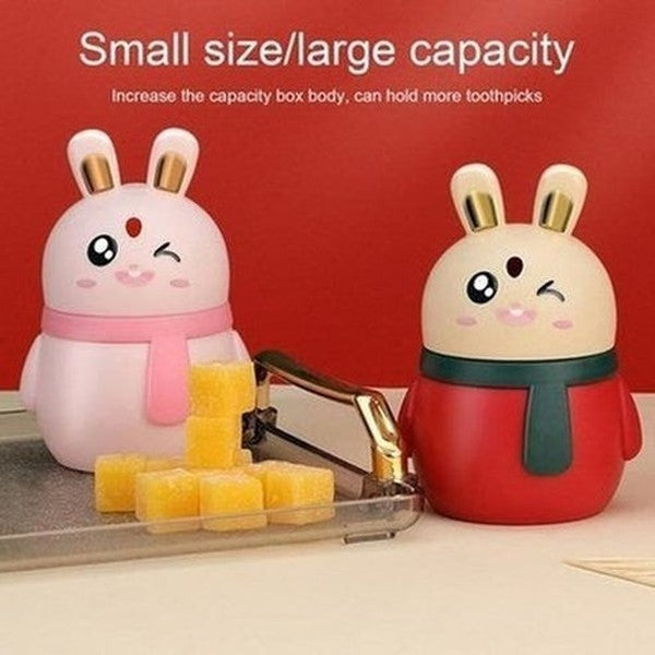Sturdy Toothpick Box Bright Color Toothpick Holder Dustproof Cute Rabbit Toothpick Box Desktop Ornament. Kitchen organizers: toothpick holders and dispensers.