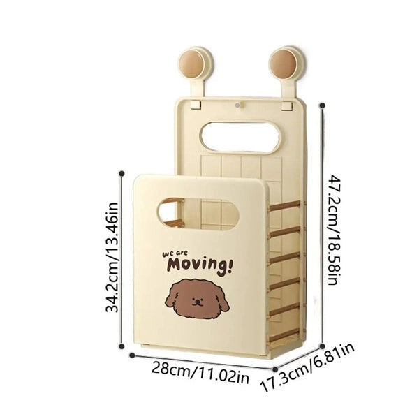 Suction Cup Foldable Laundry Basket, Hollow Out with Handle Dirty Clothes Storage Bins