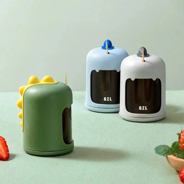 Cute Dinosaur Automatic Toothpick Holders Household Table Toothpick Storage Box