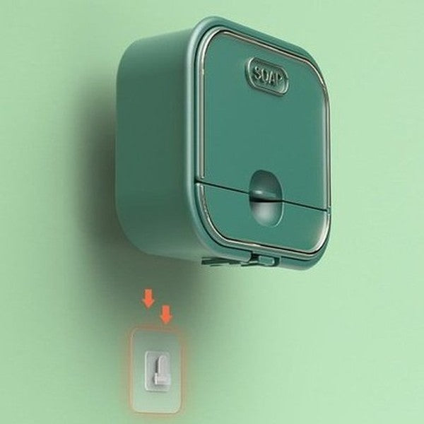 Wall-mounted Drain Soap Box Creative Flip-top Type Soap Boxes Multifunctional Drawer Soap Dish Rack. Bathroom Accessories. Type: Soap Dishes & Holders.