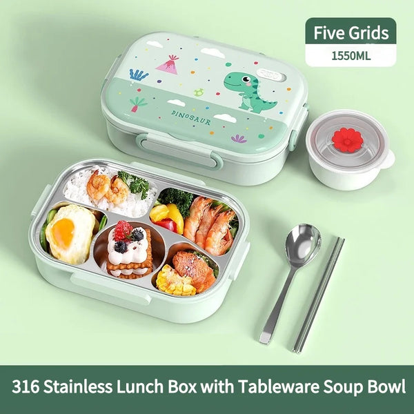 316 Stainless Steel Insulated Lunch Box for Children's