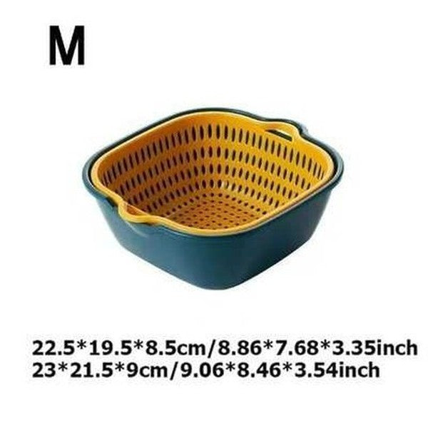 2 Layer Vegetable Washing Drain Basket
