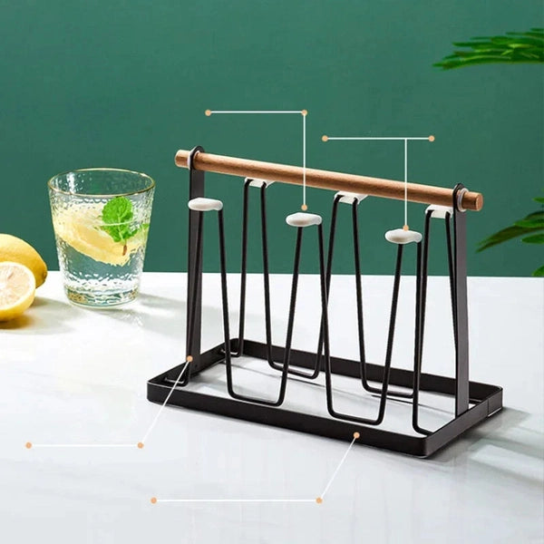 Bottle Cup Hanging Drying Rack Water Organizer Drinking Glass Containers with Ends Hooks