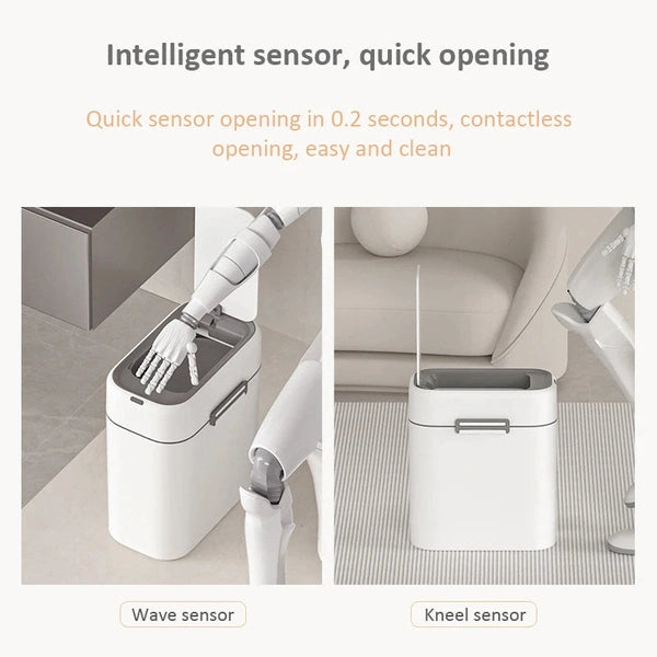 Automatic Sensor Trash Can with Lid for Bathroom, Trash Bin, Toilet Paper Basket