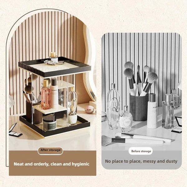 Acrylic Cosmetic Organizer Box, Rotatable Bathroom Storage Rack