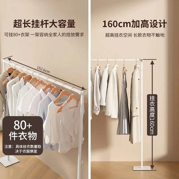 Balcony Clothes Drying Coat Rack, Bedroom Foldable Storage Coat Clothes Hanger