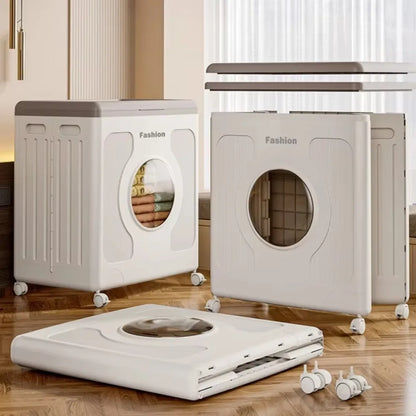 Folding Storage Box With Lid, Multifunction Toys Books Organizer