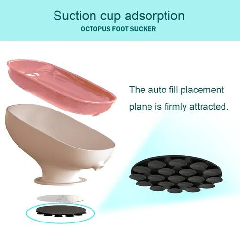 Super Suction Portable Self-Draining Soap Dish for Bathroom