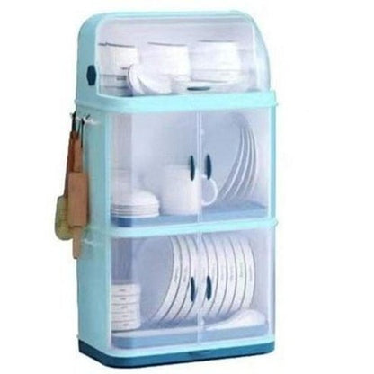 Plastic Drain Dish Storage Shelves with Transparent Lid