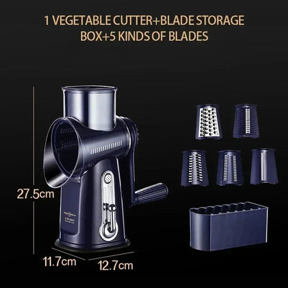 Rotary Cheese Grater Shredder, Round Mandoline Slicer with Handle