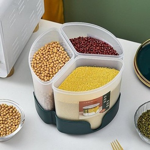 Rotating Cookie Stand Food Fruit Bean Grain Dog Cans Bucket Containers Lids Cereal Pasta Nut Home Container Dry Beans Grid Dispenser. Type: Food Storage Containers.