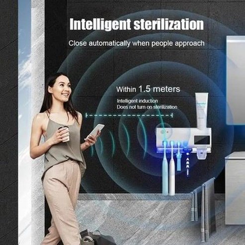 xiaomi youpin uv toothbrush holder toothpaste dispenser solar energy bathroom toothbrush storage box. bathroom accessories: toothbrush holders. brand: xiaomi 