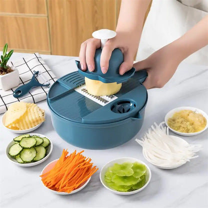 Kitchen Multi-functional Nine-in-one Vegetable Cutter 12-piece