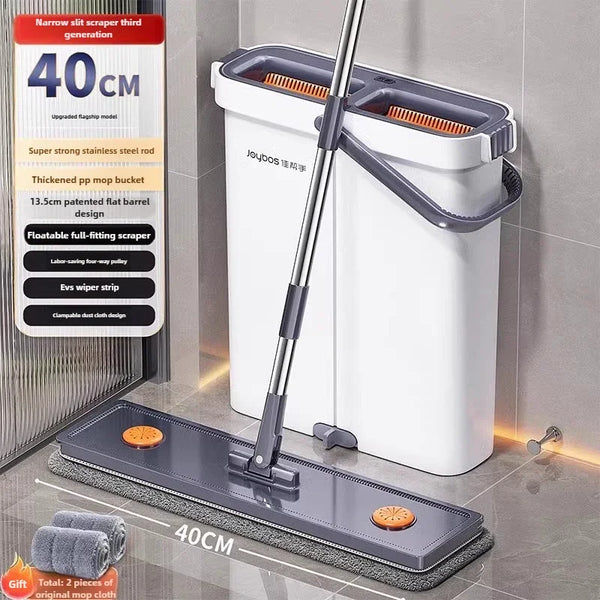 5 Seconds Self-Cleaning Flat Squeeze Mop, Space-Saving