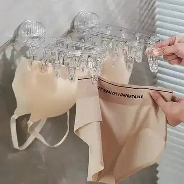 Space-Saving Clear Wall Mount Folding Clothesline