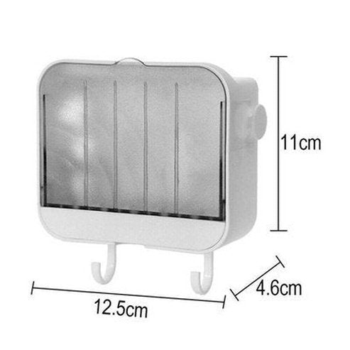 Wall Mounted Flap Type Luxury Lightweight Soap Box Punch-Free Bathroom Storage Rack Portable Soap Dish with Detachable Drawer