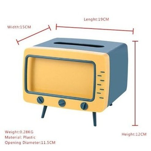 Original TV Tissue Box Paper Holder Dispenser Napkin Organizer Box with Mobile Phone Holder for Car Home Room. Bathroom Accessories. Type: Facial Tissue Holders