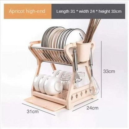 Double Layer Countertop Dish Drying Storage Rack