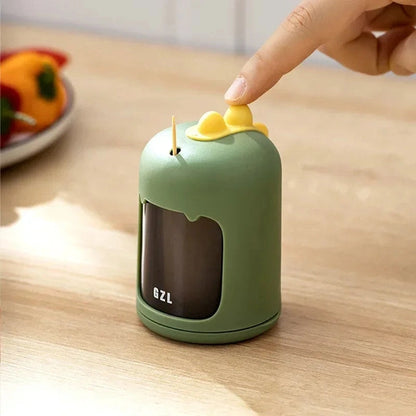 Cute Dinosaur Automatic Toothpick Holders Household Table Toothpick Storage Box