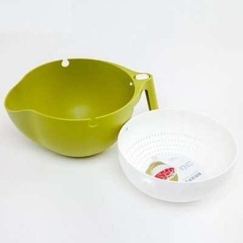 Double Bowl Drain Basket for Washing Rice