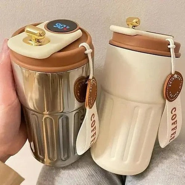 Portable Coffee Travel Mug with Temperature Display