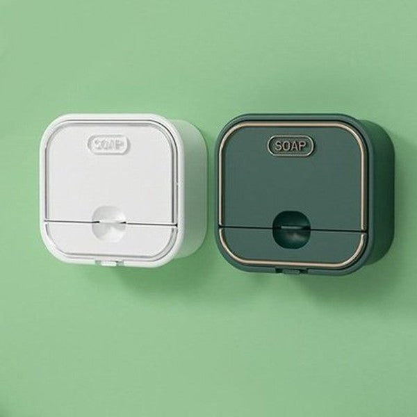 Wall-mounted Drain Soap Box Creative Flip-top Type Soap Boxes Multifunctional Drawer Soap Dish Rack. Bathroom Accessories. Type: Soap Dishes & Holders.