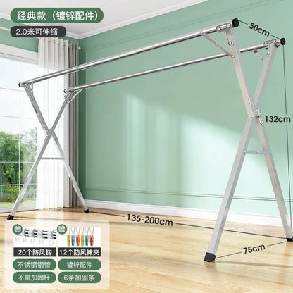 Telescopic Stainless Steel Drying Rack for Indoor & Outdoor Use