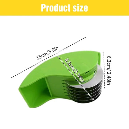 Parsley Chopper Roller, Manual Scallion Cutter with 6 Stainless Steel Blades
